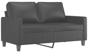 Sofa, 2-osobowa czarna, 120 cm, sztuczna skÃ³ra
