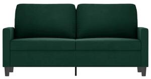 Sofa 2-osobowa, ciemnozielona, 140 cm, tapicerowana aksamitem