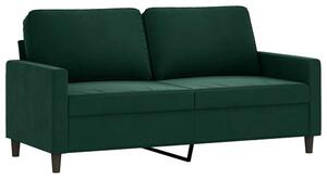 Sofa 2-osobowa, ciemnozielona, 140 cm, tapicerowana aksamitem