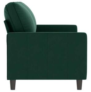 Sofa 2-osobowa, ciemnozielona, 140 cm, tapicerowana aksamitem