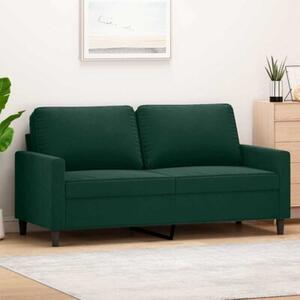 Sofa 2-osobowa, ciemnozielona, 140 cm, tapicerowana aksamitem