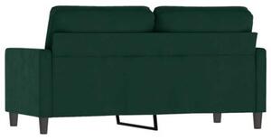 Sofa 2-osobowa, ciemnozielona, 140 cm, tapicerowana aksamitem