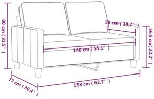 Sofa 2-osobowa, ciemnozielona, 140 cm, tapicerowana aksamitem