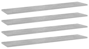 Półki na książki, 4 szt., szarość betonu, 100x20x1,5 cm