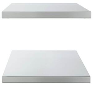 Półki ścienne, 2 szt., 100x40x3 cm, srebrna stal nierdzewna