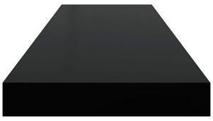 Półka ścienna, wysoki połysk, czarna, 80x23,5x3,8 cm, mdf