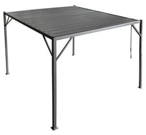 Pergola ogrodowa 3x3 m szara – metalowa altana z regulowanym dachem panelowym 9 m²