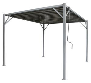 Pergola ogrodowa 3x3 m szara – metalowa altana z regulowanym dachem panelowym 9 m²