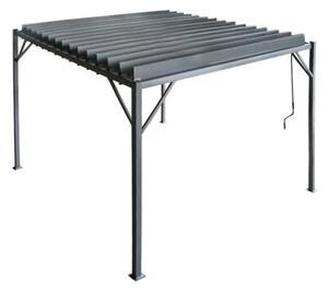 Pergola ogrodowa 3x3 m szara – metalowa altana z regulowanym dachem panelowym 9 m²