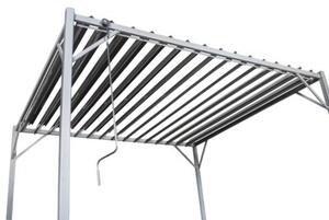 Pergola ogrodowa 3x3 m szara – metalowa altana z regulowanym dachem panelowym 9 m²