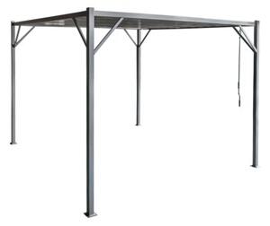 Pergola ogrodowa 3x3 m szara – metalowa altana z regulowanym dachem panelowym 9 m²