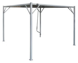 Pergola ogrodowa 3x3 m szara – metalowa altana z regulowanym dachem panelowym 9 m²