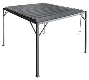 Pergola ogrodowa 3x3 m szara – metalowa altana z regulowanym dachem panelowym 9 m²