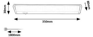 Lampa podszafkowa kuchenna z włącznikiem biała podłużna 35cm neutralna barwa LED 5W EASYLIGHT2 Rabalux