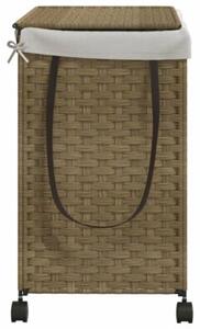 Kosz na pranie z kółkami, 60x35x60,5 cm, rattan