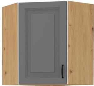 Szafka kuchenna wisząca górna narożna STILO 58x58 GN-72 1 F Szary/Dąb Artisan