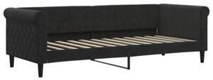 Sofa rozsuwana, czarna, 80x200 cm, aksamit