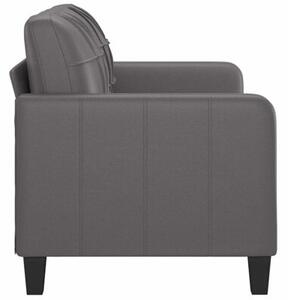 Sofa, 2-osobowa szary, 140 cm, sztuczna skÃ³ra