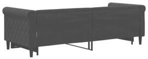 Sofa rozsuwana, czarna, 80x200 cm, aksamit