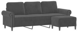 Sofa 3-osobowa z podnÃ³Å¼kiem, czarna, 180 cm, aksamit