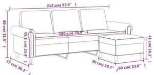 Sofa 3-osobowa z podnÃ³Å¼kiem, ciemnoszary, 180 cm, aksamit