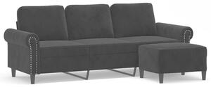 Sofa 3-osobowa z podnÃ³Å¼kiem, czarna, 180 cm, aksamit