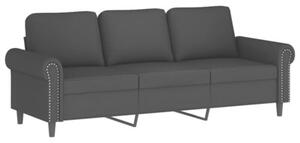 Sofa 3-osobowa z podnÃ³Å¼kiem, czarna, 180 cm, aksamit