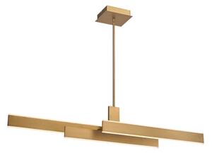 Lampa wisząca nowoczesna złota podłużna 114 cm do salonu jadalni nad stół panele LED 74W CAMENO Quintiesse