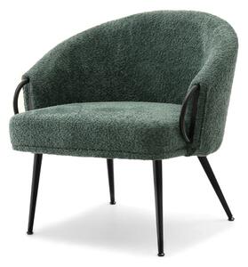 Wygodny fotel wypoczynkowy tapicerowany zielony - czarny clara