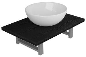 Dwuczęściowy zestaw mebli do łazienki, ceramiczny, czarny