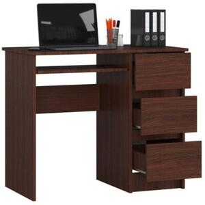 Biurko komputerowe, szuflady, prawe, ASTOR, 90x50x77 cm, wenge, mat | TYLETEGOTU