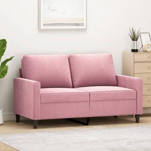 Sofa 2-osobowa, rÃ³Å¼owy, 120 cm, tapicerowana aksamitem