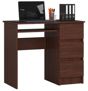 Biurko komputerowe, szuflady, prawe, ASTOR, 90x50x77 cm, wenge, mat | TYLETEGOTU