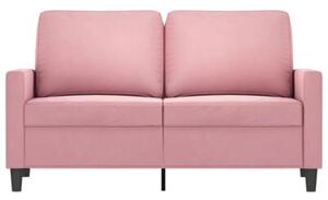 Sofa 2-osobowa, rÃ³Å¼owy, 120 cm, tapicerowana aksamitem