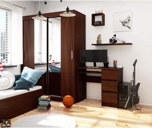 Biurko komputerowe, szuflady, prawe, ASTOR, 90x50x77 cm, wenge, mat | TYLETEGOTU