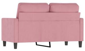 Sofa 2-osobowa, rÃ³Å¼owy, 120 cm, tapicerowana aksamitem