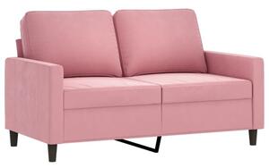 Sofa 2-osobowa, rÃ³Å¼owy, 120 cm, tapicerowana aksamitem