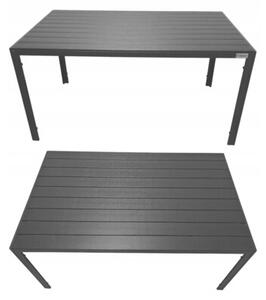 Zestaw mebli ogrodowych balkon stół Allen-ST 150x90C + 6x krzesło KP104-2 czarne