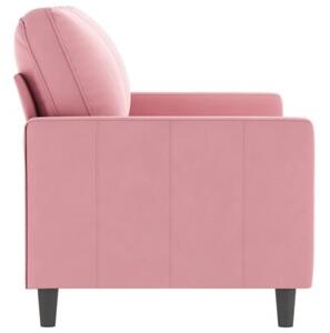 Sofa 2-osobowa, rÃ³Å¼owy, 120 cm, tapicerowana aksamitem