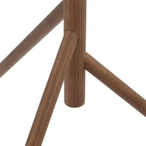 Lampa podłogowa TK Lighting Estera Wood Orzech 16045 – drewniana, biała kula, 3xG9, 150 cm do salonu i sypialni