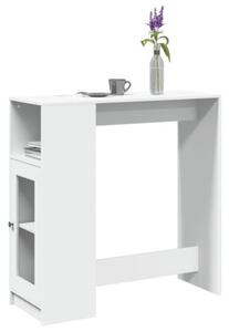Stolik barowy z przegrodami, biały, 101x40x103,5 cm