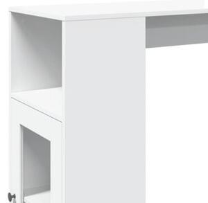 Stolik barowy z przegrodami, biały, 101x40x103,5 cm
