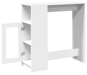 Stolik barowy z przegrodami, biały, 101x40x103,5 cm
