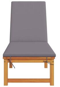 Leżak brązowy 202 x 53 x 89 cm lite drewno akacji