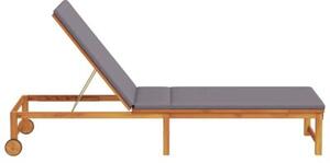Leżak brązowy 202 x 53 x 89 cm lite drewno akacji