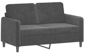 Sofa 2-osobowa, czarna, 120 cm, tapicerowana aksamitem