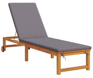 Leżak brązowy 202 x 53 x 89 cm lite drewno akacji
