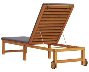 Leżak brązowy 202 x 53 x 89 cm lite drewno akacji