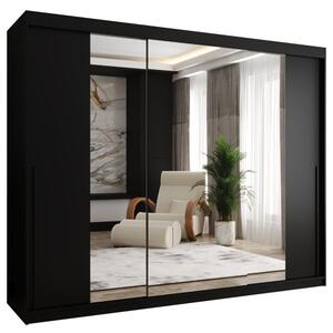 Szafa przesuwna z lustrem Garderoba SIMA T2 250 czarny + u. czarny