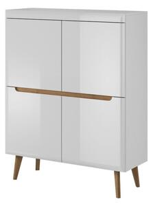 Komoda biały połysk FALUM NK 107 cm na nóżkach